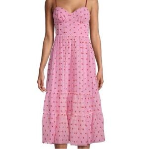 Betsy Johnson pink red sequin heart bustier tiered dress size 8 TikTok viral